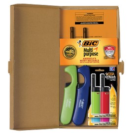 BIC Lighter Combination Multi-Purpose Lighters with Long Metal Wand, Classic Collection, and 4 EZ Reach Candle Lighters, The Ultimate Lighter with Wand, Assorted Colors, Pack of 2