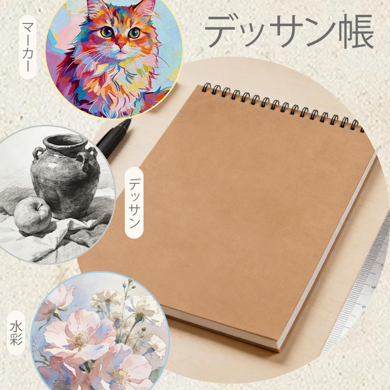 Sketch Book, Vertical Opening Spiral Ring, Thick Drawing Paper, 30