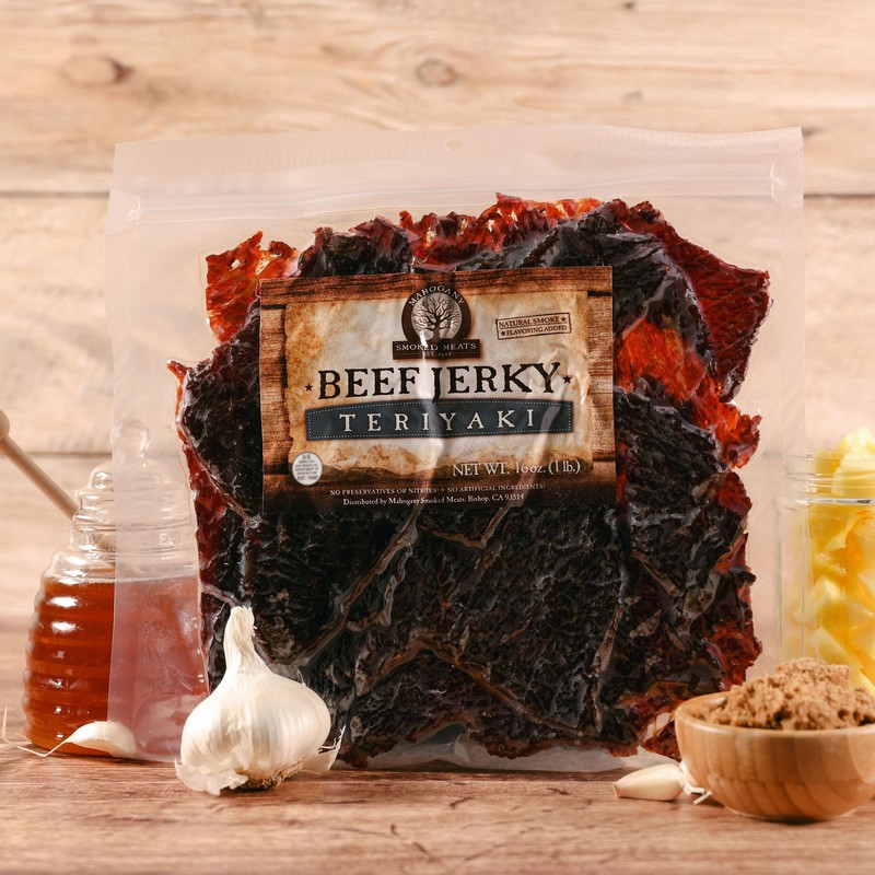 Mahogany Smoked Meats: Teriyaki Beef Jerky - 16oz