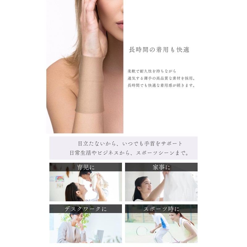 Dr.Medina [ドクターメディナ] 手首サポーター 手首用サポーター 2枚入り 左右兼用 手首 サポーター 薄手 女性用