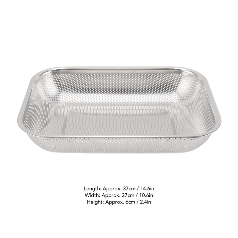 Fruit Vegetable Rectangular Strainer Basket Stainless Steel Colander Strainer Rectangle