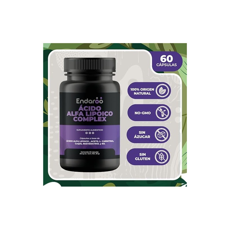 Ácido Alfa Lipoico Complex 60 Cápsulas | Con Ácido Alfa
