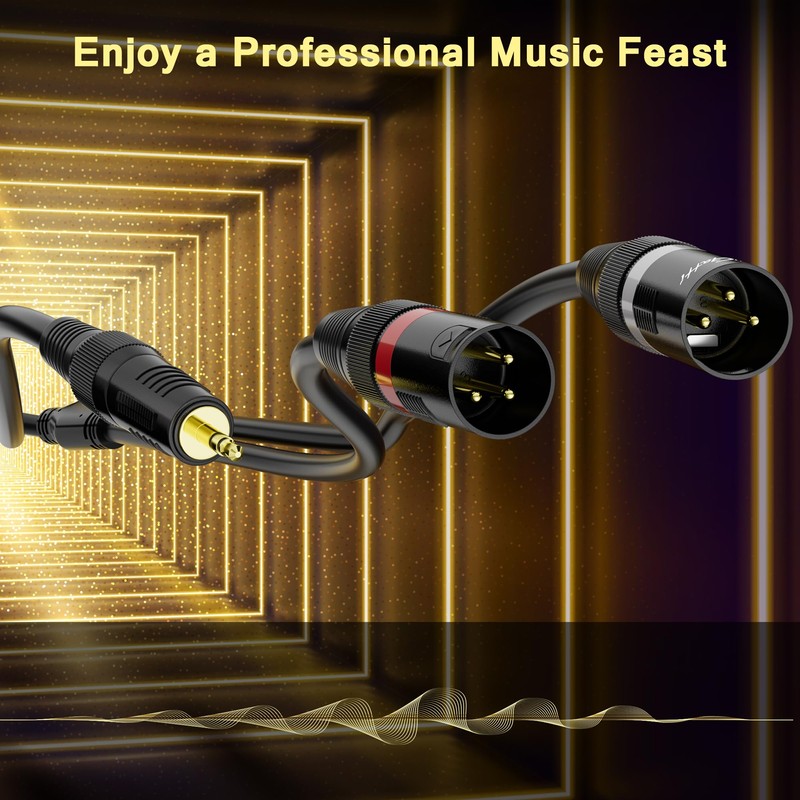 Mygatti 3.5mm TRS to 2 XLR Pro Stereo Cable 50