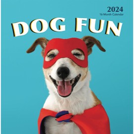 Dog Fun 2023 Hangable Wall Calendar Monthly 12 x 24 Open Cute Funny Joke Costume Dress Up Playing Puppies Photo Gift Sturdy Thick Puppy Dogs Photography Gifting Idea for Secret Santa,