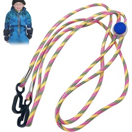 Mitten Clips for Kids Adults Adjustable Glove Clips Anti-Lost Glove Holder Clip with Buckle Connector Elastic Glove Leash Lanyard for Winter Outdoor Activities Mitten Clips for Kids Glove Leash Glove