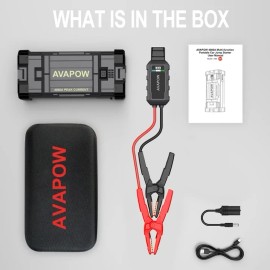 AVAPOW Brand New!  AVAPOW A58 Car Jump Starter 4000A Peak 27800mAh Power Pack BLACK
