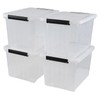 Wekioger Set of 4 Plastic Storage Box with Wheels, 32