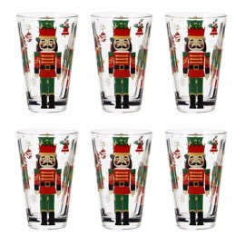 Baum Brothers Set 6 Vasos High Ball Navideños De Vidrio 316 Ml M-85510
