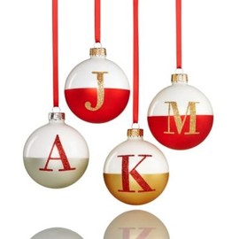 Holiday Lane Glass Ball Initial Ornament A