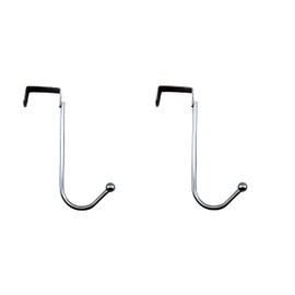 Set of 2 Over The Door Hooks – Polished Chrome Finish, Space-Saving Metal Hangers for Coats, Robes, Jackets, Hats, Towels, and More by Dependable Industries Inc.