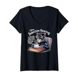 Womens Kids Black Panther Coffee Book Nerds Vintage Black Panther V-Neck T-Shirt
