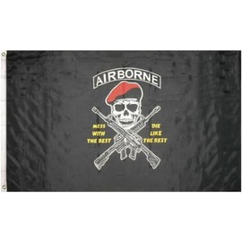 3x5 Airborne Mess with the Best Die like the Rest Flag Banner Army Ranger 100D