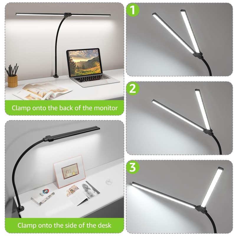 ShineTech LED Desk Lamp for Home Office, 3000K Warm White