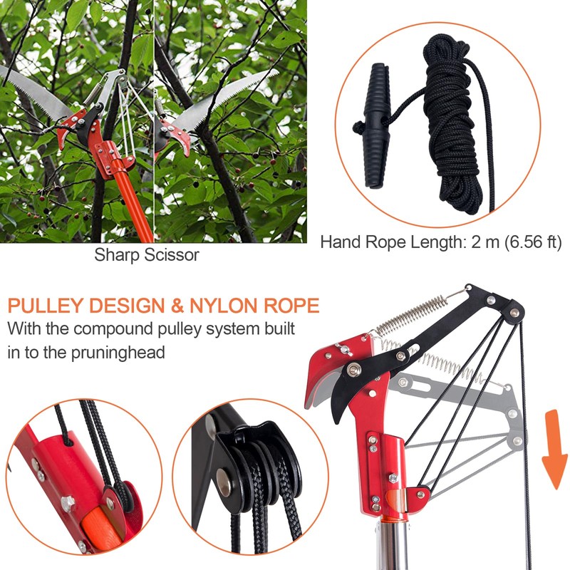 Pole Saws for Tree Trimming, 7.3-27 ft Manual Pole Saw