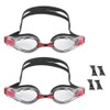2Pcs Large Frame Swimming Glasses Electroplated Adults Goggles for Training