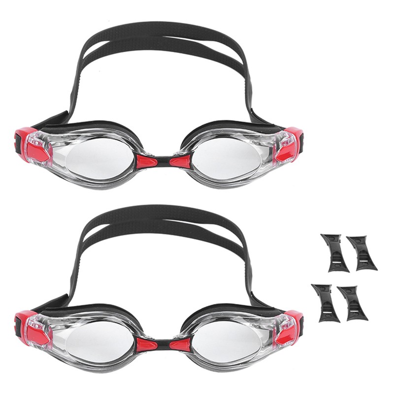2Pcs Large Frame Swimming Glasses Electroplated Adults Goggles for Training