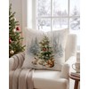 Woodland Animals Christmas Pillow Cover 18x18, Snowy Tree Decor