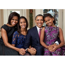 President Barack Obama Family PHOTO, Michelle Girls White House Portrait Oval