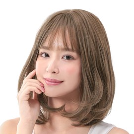AQUADOLL (Aquadoll) Full Wig, Bob, Medium, Mellow Natural Bob, Black, Brown, Blonde, Perm, M Size, WBG. Water Beige, wg325WBG