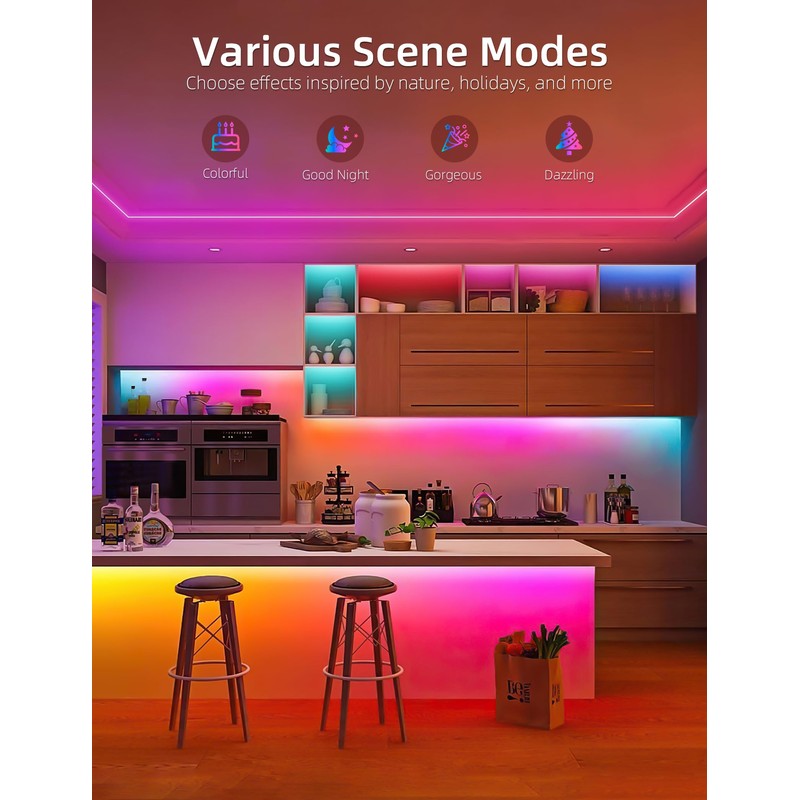 Lamomo LED Neon Rope Lights 32.8Ft, RGB LED Strip Lights