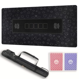 Foldable Casino Quality Poker Mat | Water Resistant Poker Table Cloth, Soft Multi-spandex | Black 70x35 | Waterproof, Durable, Noise-Free Gameplay | Stylish Poker Table Top for Anywhere Gaming