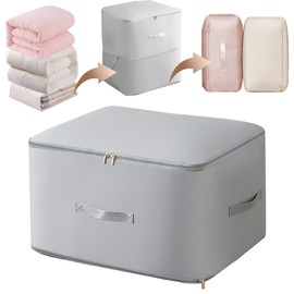 YudouTech Ultra Space Saving Self Compression Organizer,Upgrades Compression storage Bag,Travel Moving bags,Jumbo Storage tote Bags for Comforters,Clothes,Blankets,bedding (Grey/X-Large)