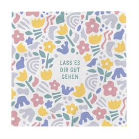 Graphic Workshop Napkins with Saying Large | Pack of 20 | 16.5 x 16.5 cm | Colourful | Lass es dir gut gehen