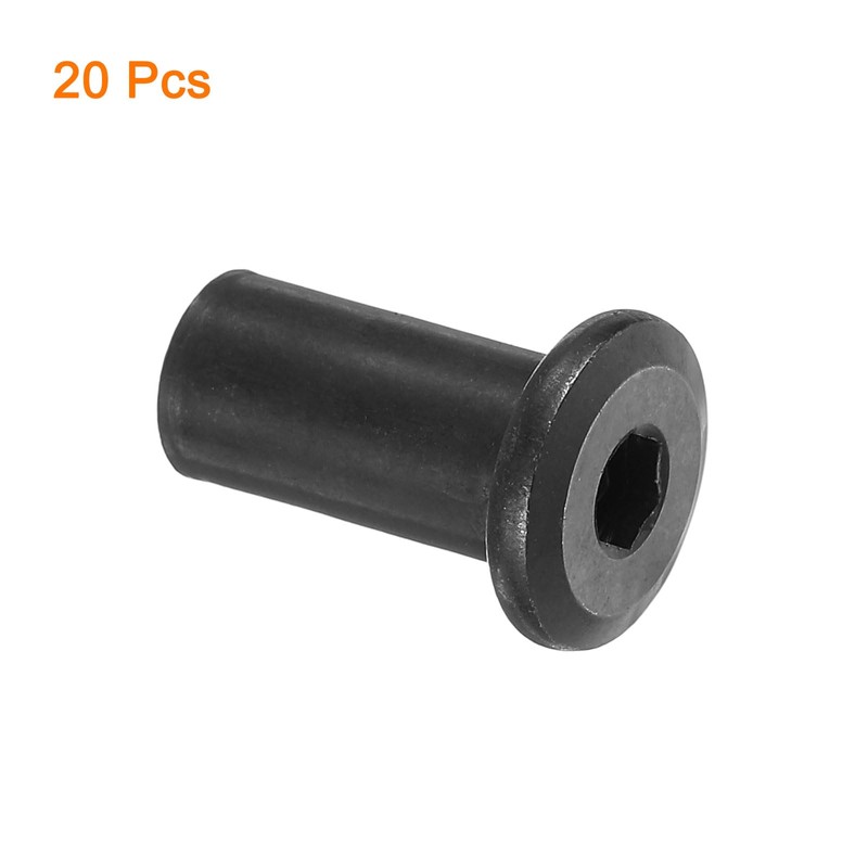 sourcing map M8 T-nuts, 20pcs Carbon Steel Hex Socket Head