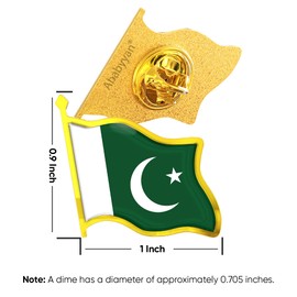 Pakistan Flag Lapel Pin - Enamel Metal National Badge | World Travel Souvenir Gifts for Men & Women | Country Flag Patriotic Brooch Bulk Pack of Pins for Hat, Tie, Clothes, Backpack (1pc)