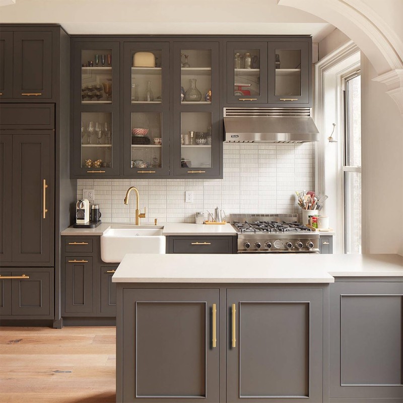 RZDEAL 5 Inch Kitchen Cabinet Handles Solid Brass Cabinet Pulls