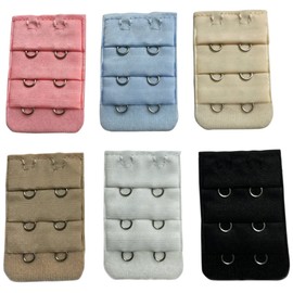 [Set of 6] Bra Extension Hooks, 2 Tiers, 6 Colors