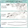 8Pcs Silver Bridal Wedding Hair Pins, White Flower Leaf Hair