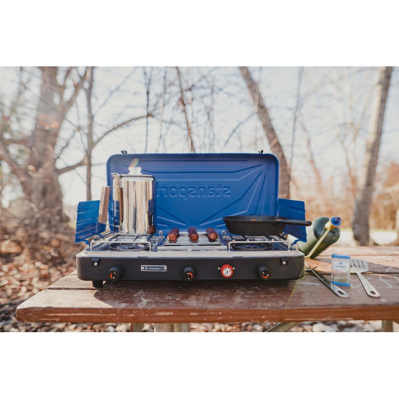 Stansport 2-Burner Propane Stove with Grill (212-600-50)
