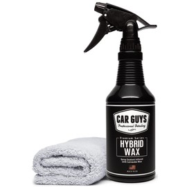 CAR GUYS Hybrid Spray Wax | Advanced Car Wax | Long Lasting and Easy To Use | Safe on All Surfaces | 18 Oz Kit with Towel