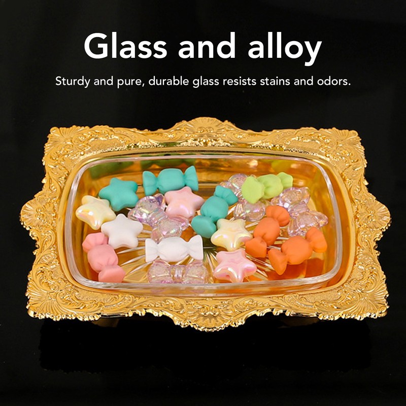 Metal Butter Plate European Vintage Butter Dish Rectangle Multifunctional Butter