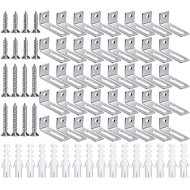 Oudain 40 Set Whiteboard Brackets Whiteboard Installation Hardware Kit Mounting Wall Hanging Brackets Include Hanger Supports, Screws and Expansion Tube for Hanging Whiteboard School Office Supplies