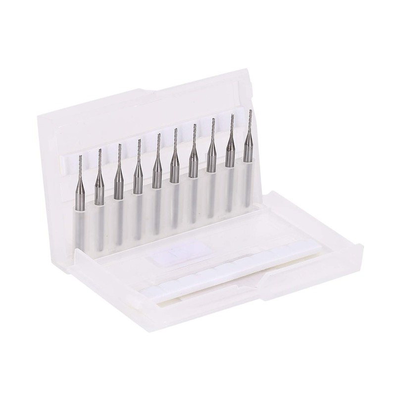 EU_HOZLY 3.175mm Carbide End Mill Engraving Bits CNC PCB Machinery