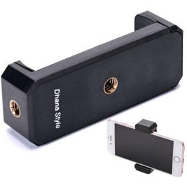 Dhana Style 2Way Cell Phone Adapter 1/4" Standard Screw Tripod/Monopod Mount Holder Clamp Adjustable Smartphone Bracket Clip Cellphone Attachment