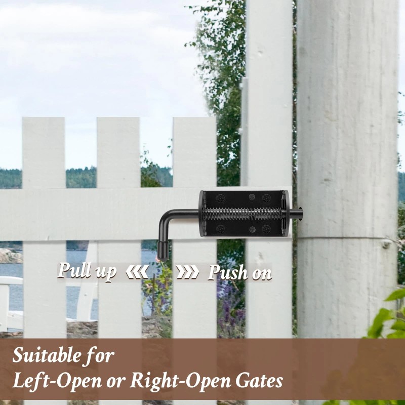 Quality Life Spring Loaded Gate Latch Pin Barrel Bolt 6in