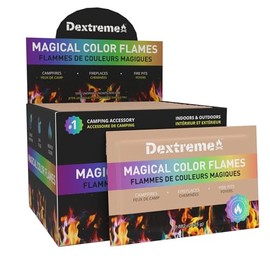 Dextreme Fire Color Changing Packets - Fire Color Packets, Color Changer for Campfires, Fire Pits, and Fireplaces, Longer Lasting Burn Time, Safe and Non-Toxic (25 Pack)