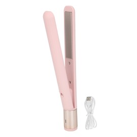 Mini Flat Iron 2 in 1 Hair Straightener USB Adjustable Temperature Small Hair Straightener Curler Portable Travel Flat Iron for Dormitory Roseate