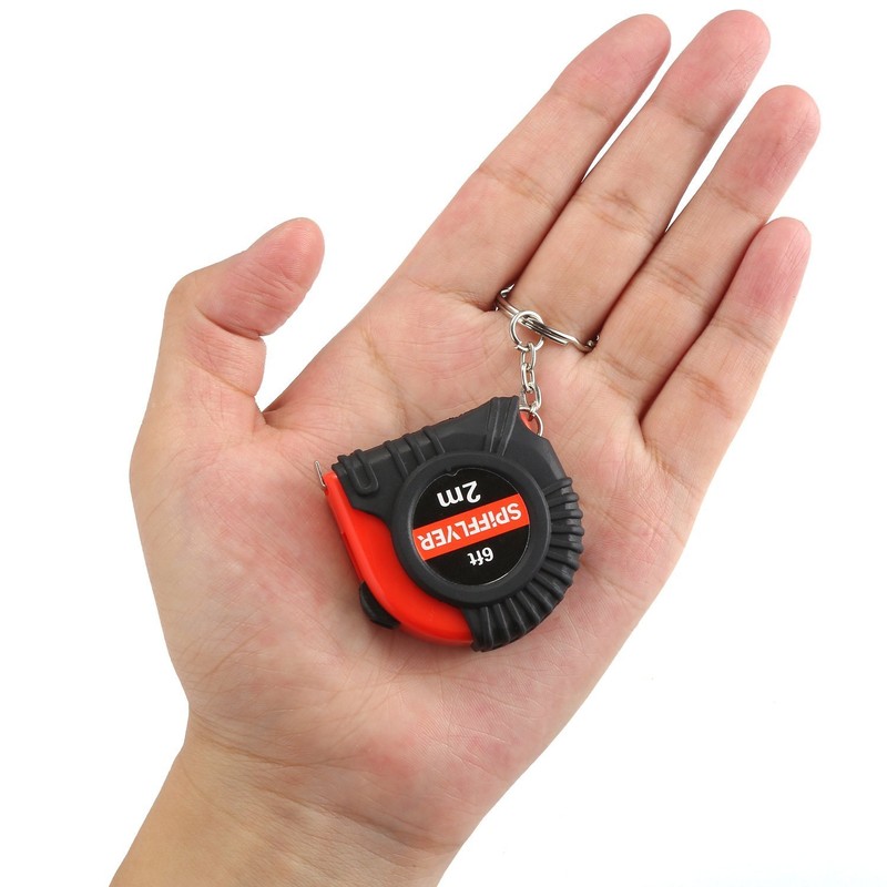 Spifflyer 2pc Mini Tape Measure Keyring Measuring Tape Retractable 2M