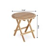 OTSUN Teak Outdoor Side Table,Patio Table with Adjustable Feet, Small