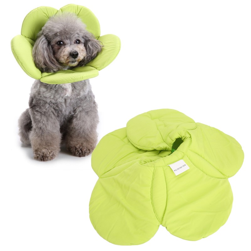 Pet Recovery Collar Adjustable Lightweight Prevent Licking Sunflower Shape Cute