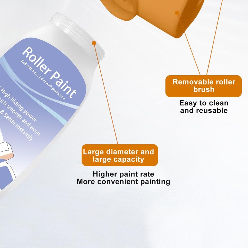 17oz/500g White Wall Paint with Roller Brush for Wall Touch