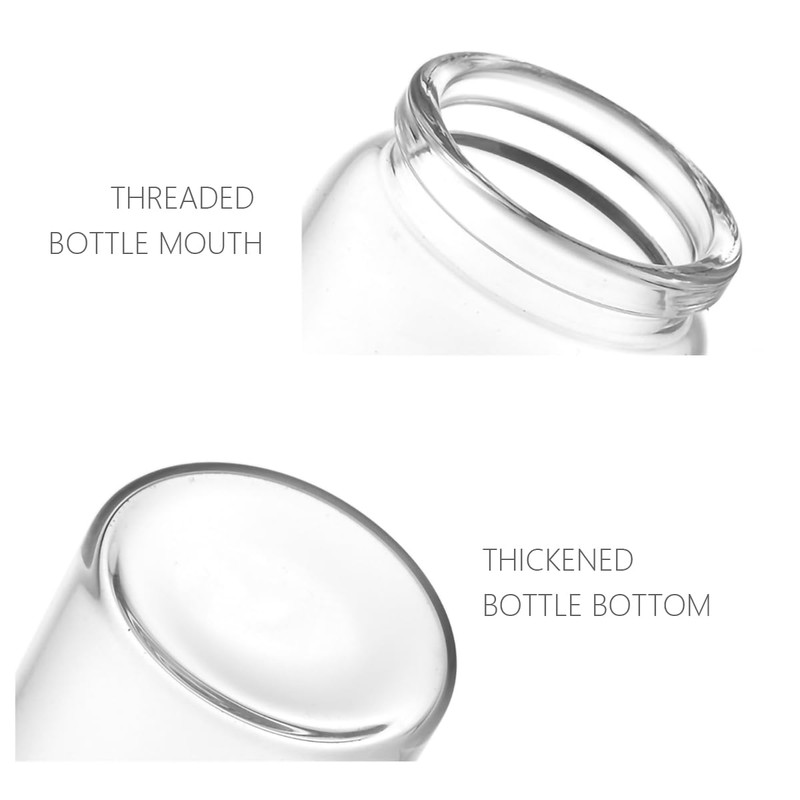 ICSTM Glass Bottles with Cork,2 Pack 5oz Empty Clear Glass
