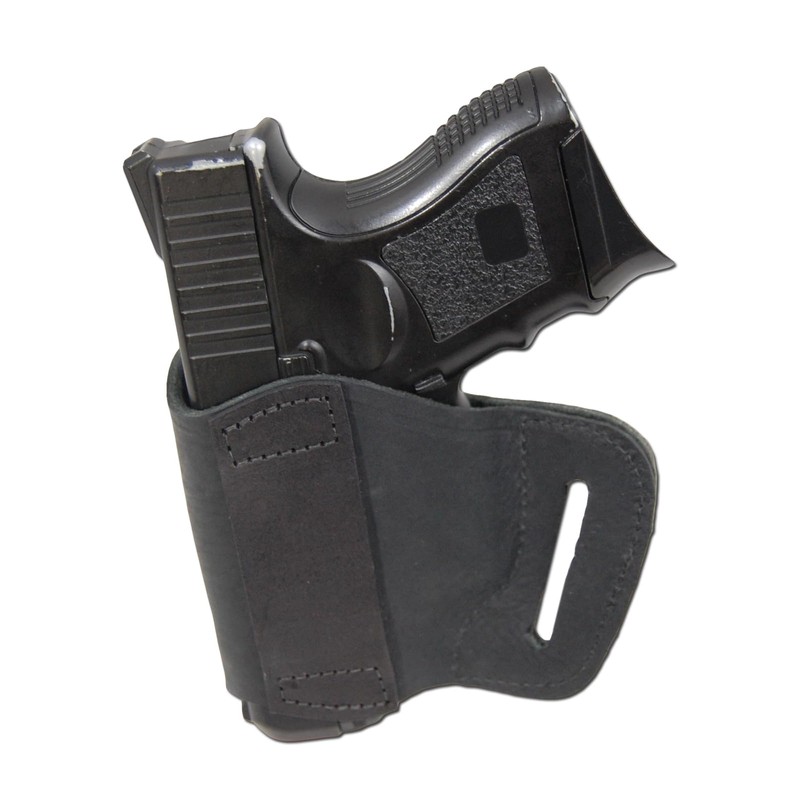 Barsony Black Leather Yaqui OWB Holster for FN 509 Compact