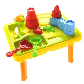 azimporter 23"Sandbox Castle 2-In-1 Sand And Water Table Beach Play Set For Kids