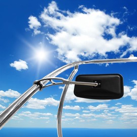 Wakeboard Tower Mirror Chrome 7x13" Convex – Polished Chrome Finish, Vibration‑Free 360° Arm, Fits 2.5" Tubes, Universal Rear View for Wake Surf & Ski