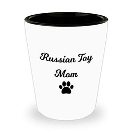 Mother's Day Funny Gifts for Dog Moms, Unique Pet Lover Gifts from Friends, Cute Russian Toy Dog Shot Glass